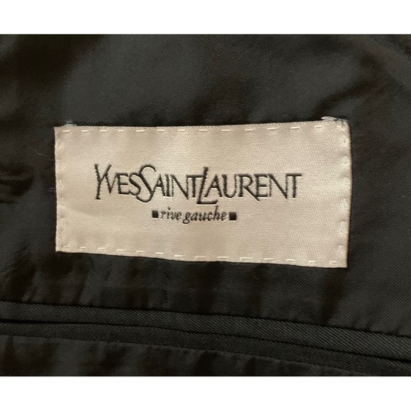 Yves Saint Laurent Rive Gauche Men's Suit Jacket Black 3buttons 100%‎ Cupro - Picture 9 of 11